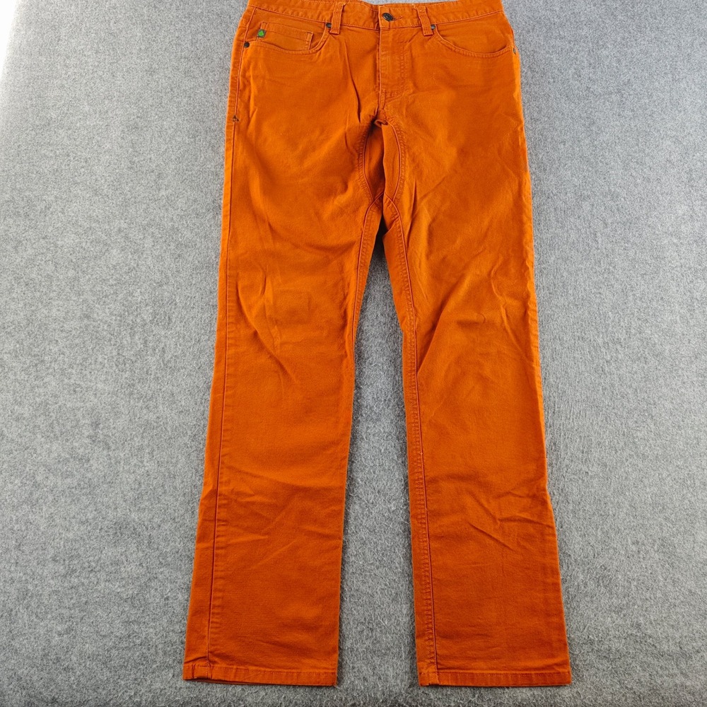 Stio Rivet Canvas Pant Mens 30R Orange Straight Leg Outdoor Stretch Cotton